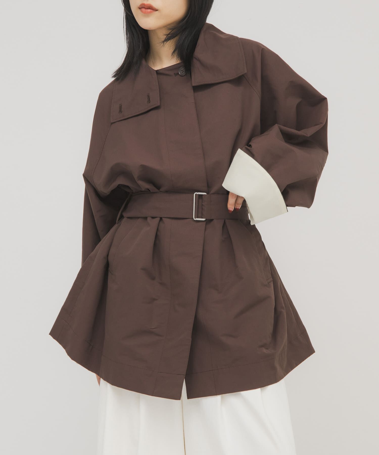  「テントラインBIGミドルコート」|ノーカラーコート|