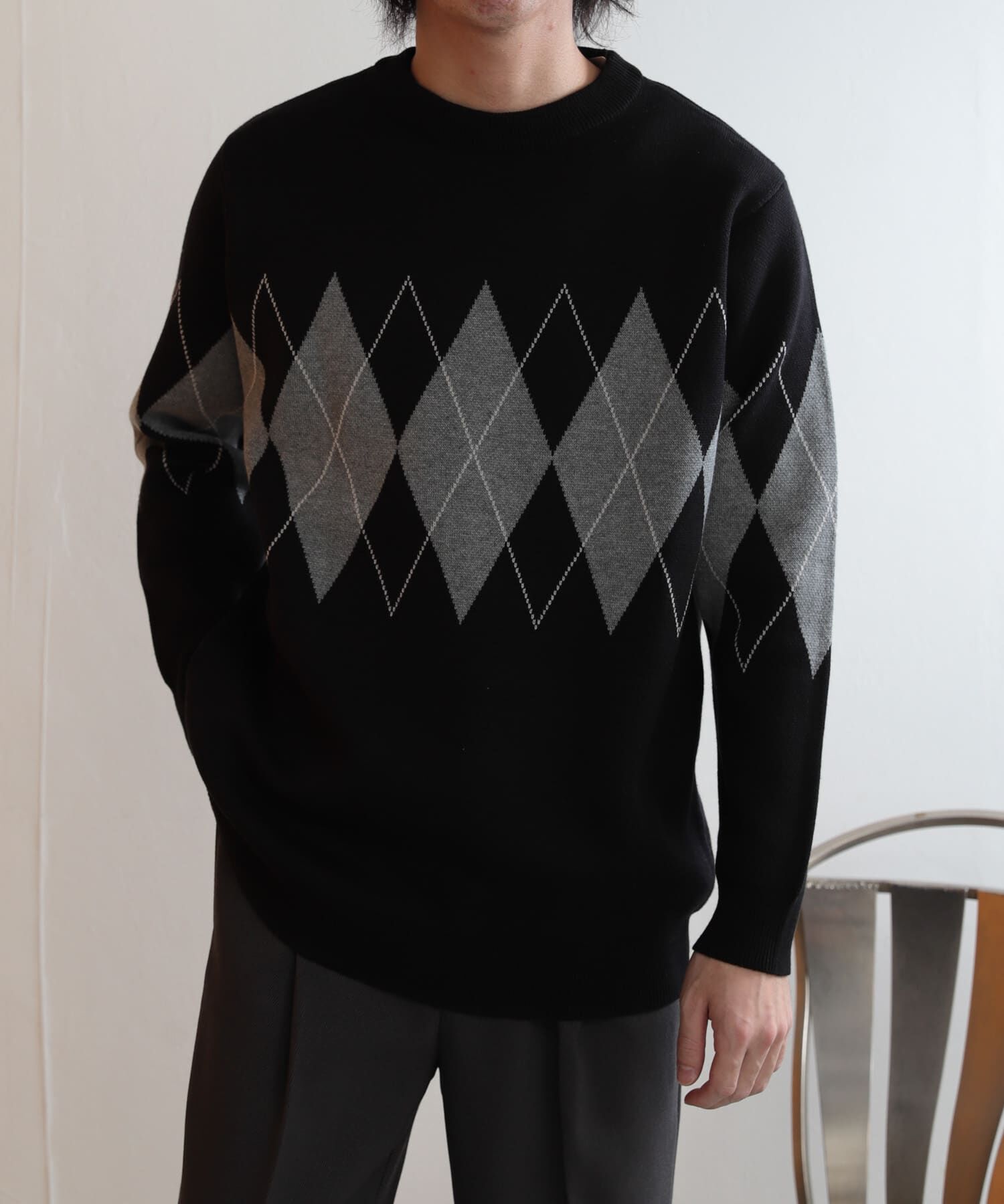 SENSE OF PLACE by URBAN RESEARCH「アーガイルクルーネックセーター」|ニット・セーター|