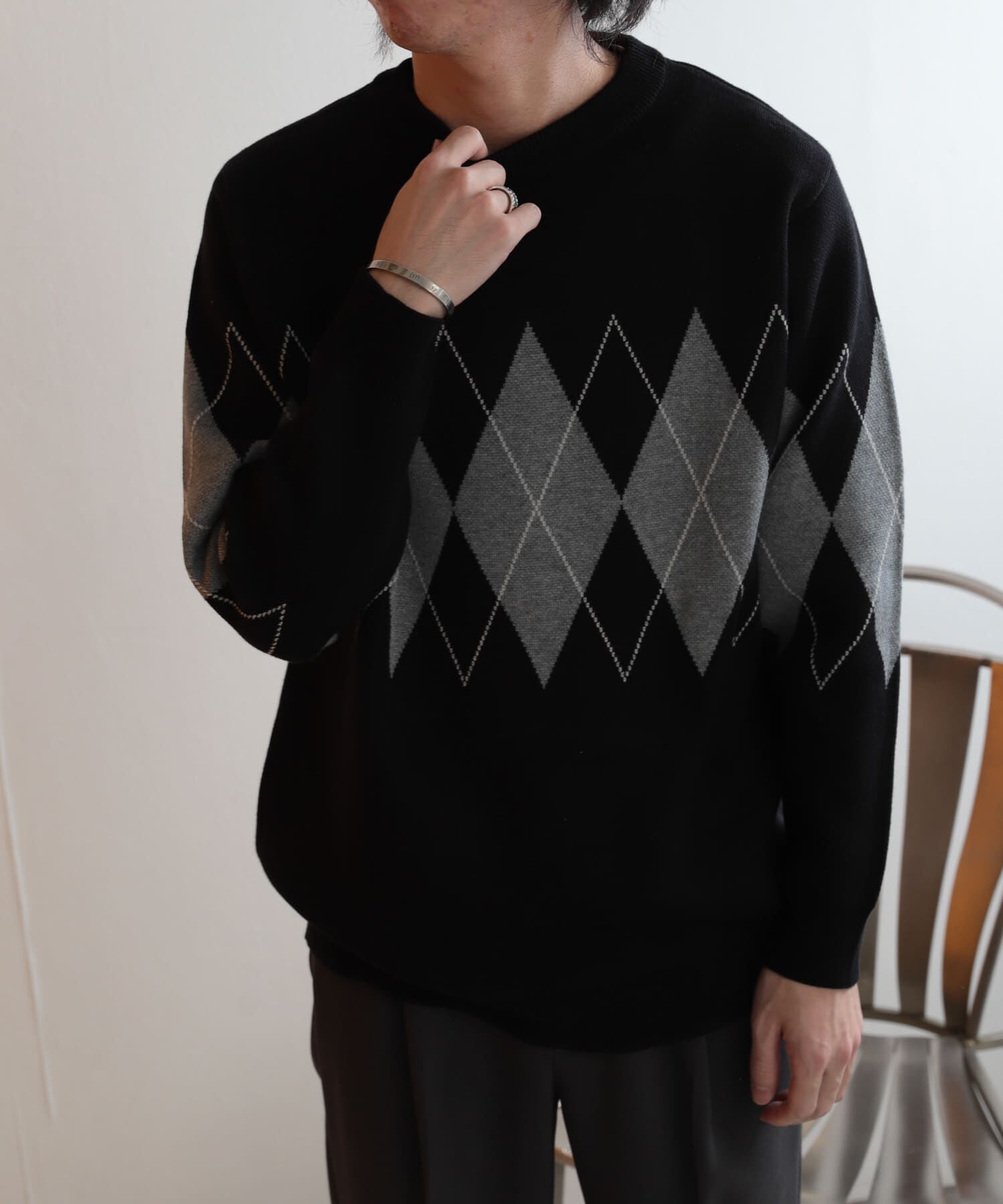 SENSE OF PLACE by URBAN RESEARCH「アーガイルクルーネックセーター」|ニット・セーター|