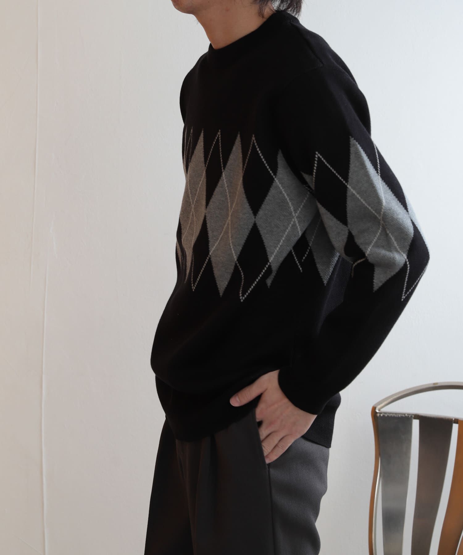 SENSE OF PLACE by URBAN RESEARCH「アーガイルクルーネックセーター」|ニット・セーター|