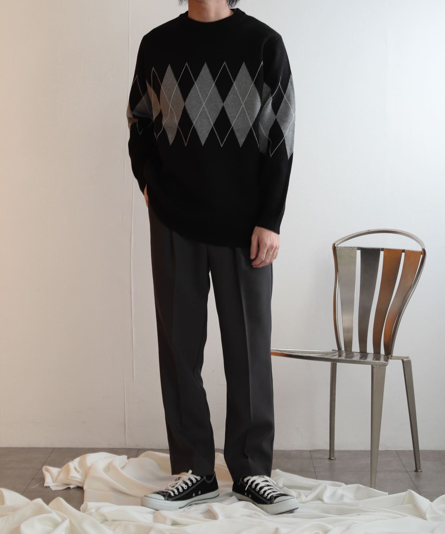 SENSE OF PLACE by URBAN RESEARCH「アーガイルクルーネックセーター」|ニット・セーター|