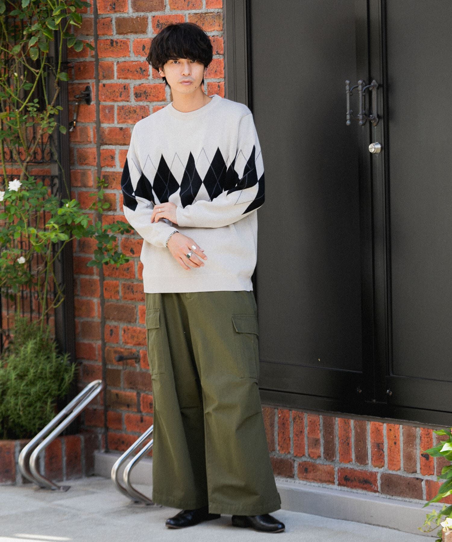 SENSE OF PLACE by URBAN RESEARCH「アーガイルクルーネックセーター」|ニット・セーター|