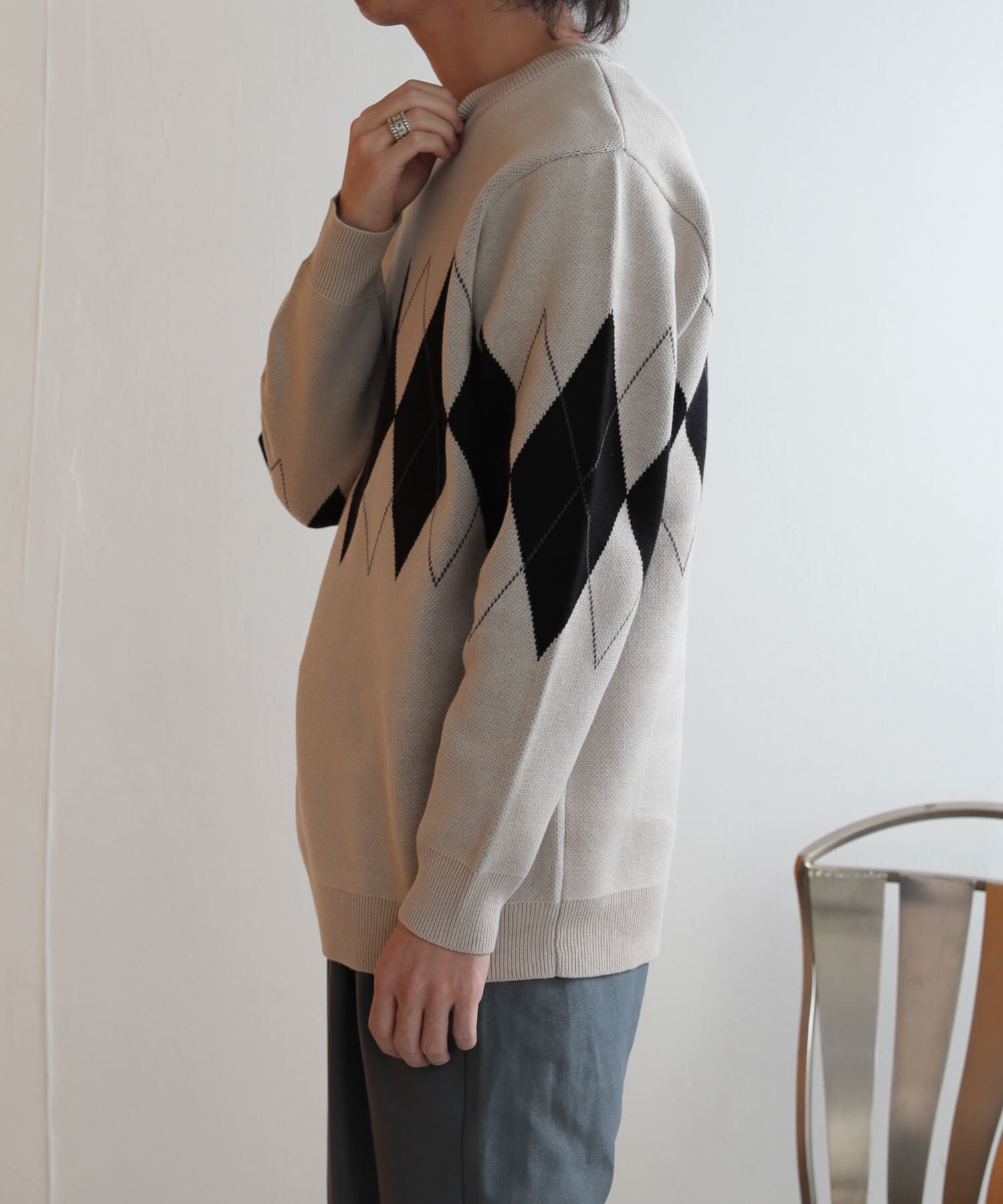 SENSE OF PLACE by URBAN RESEARCH「アーガイルクルーネックセーター」|ニット・セーター|