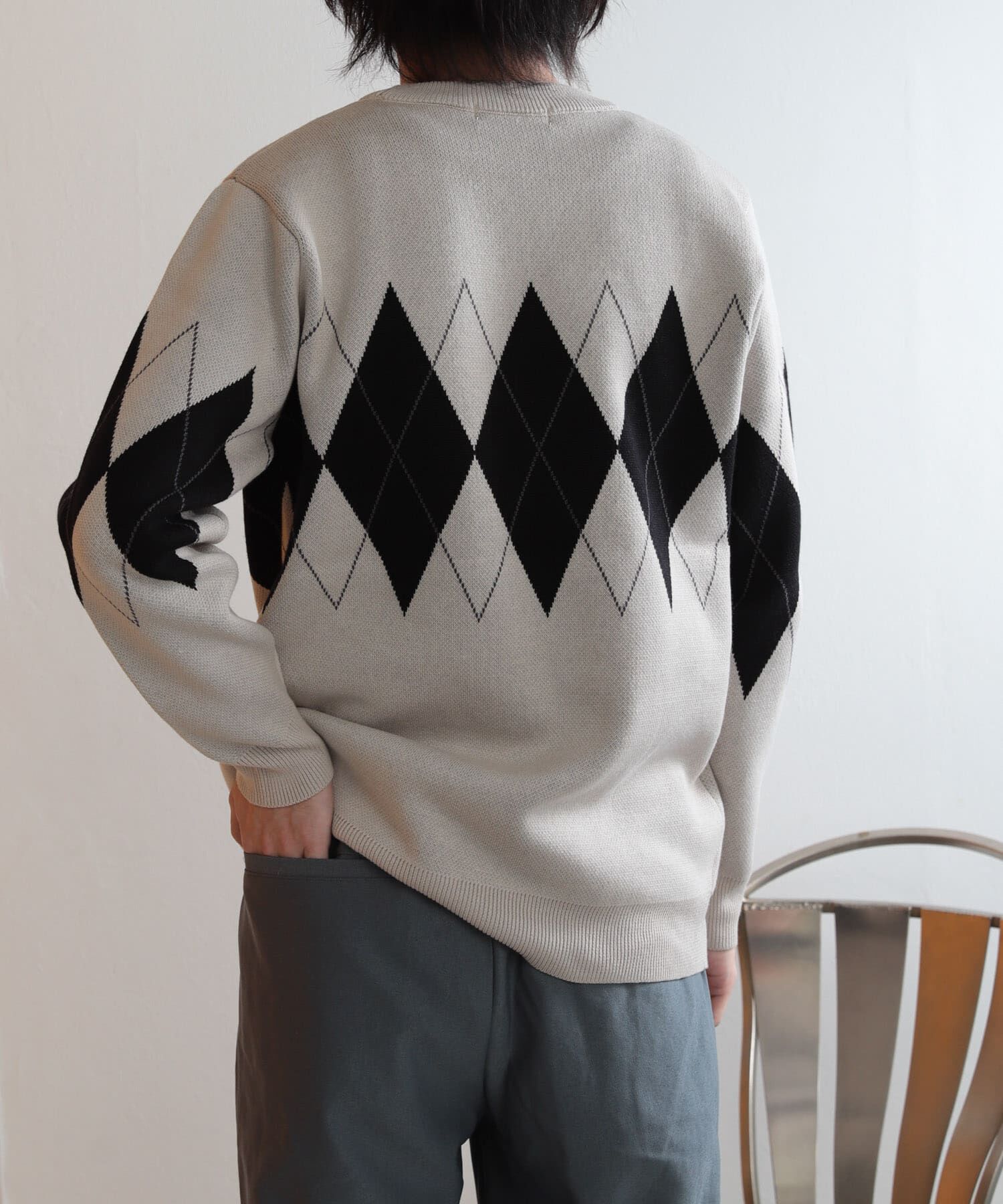 SENSE OF PLACE by URBAN RESEARCH「アーガイルクルーネックセーター」|ニット・セーター|