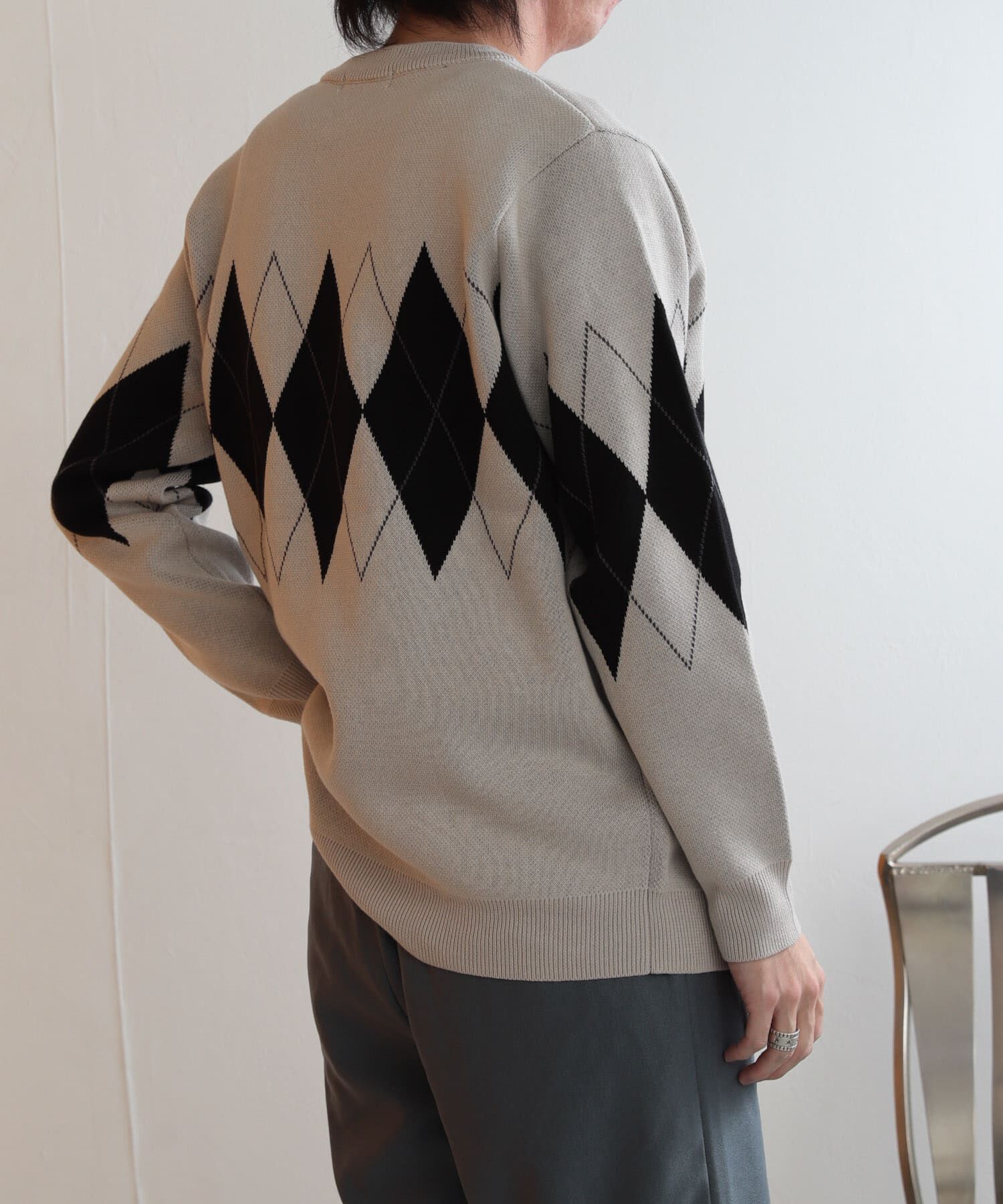 SENSE OF PLACE by URBAN RESEARCH「アーガイルクルーネックセーター」|ニット・セーター|