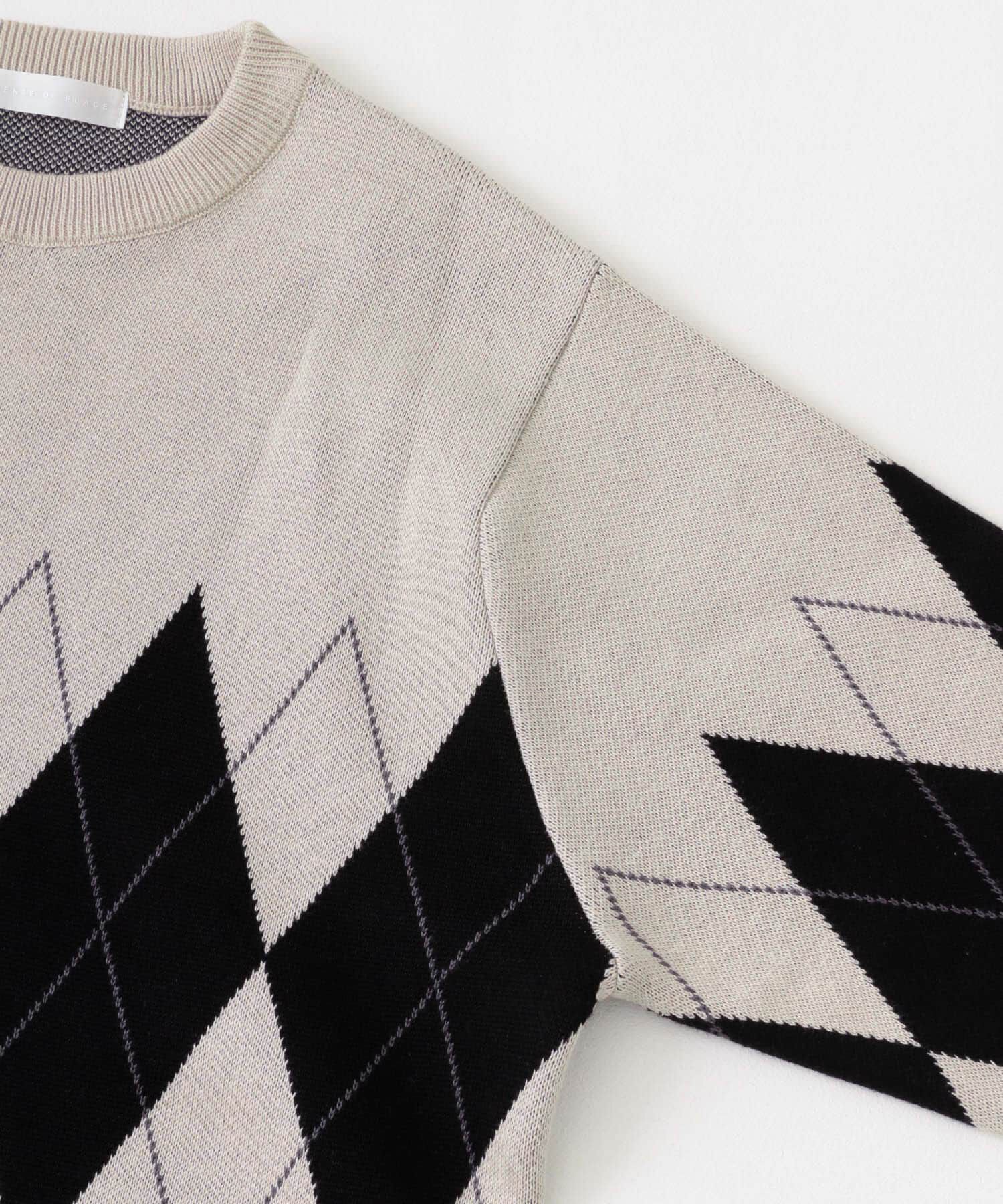 SENSE OF PLACE by URBAN RESEARCH「アーガイルクルーネックセーター」|ニット・セーター|