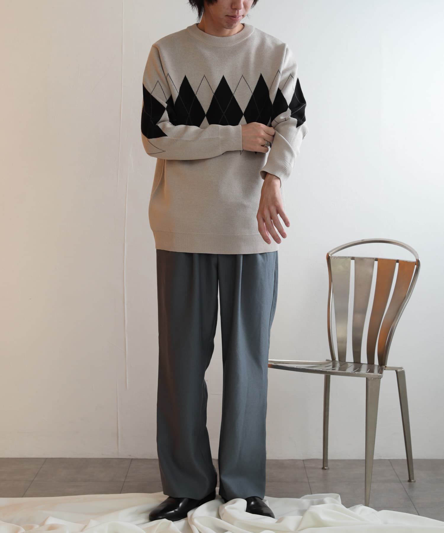 SENSE OF PLACE by URBAN RESEARCH「アーガイルクルーネックセーター」|ニット・セーター|