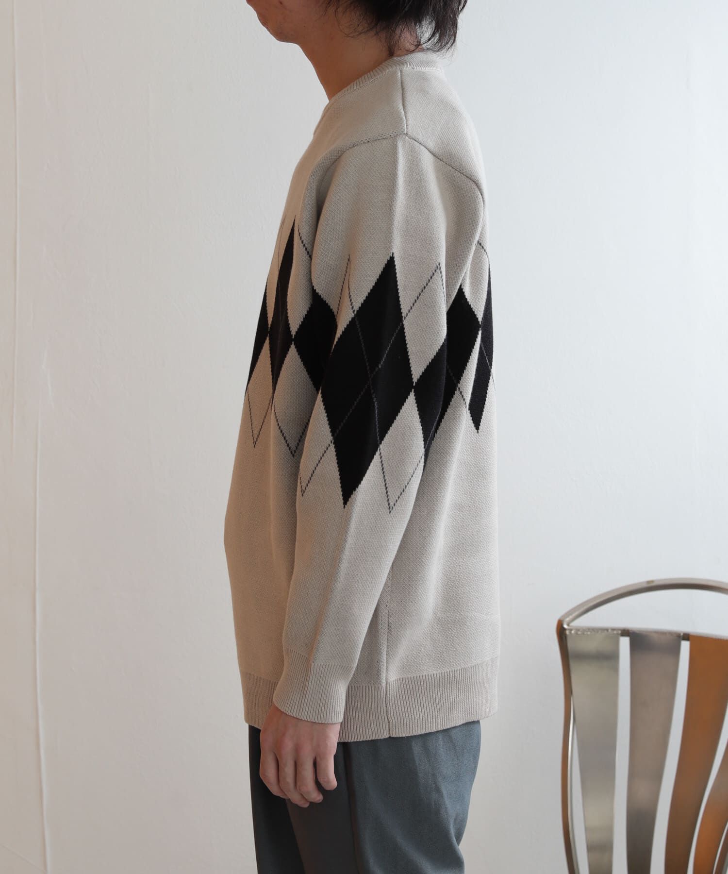 SENSE OF PLACE by URBAN RESEARCH「アーガイルクルーネックセーター」|ニット・セーター|