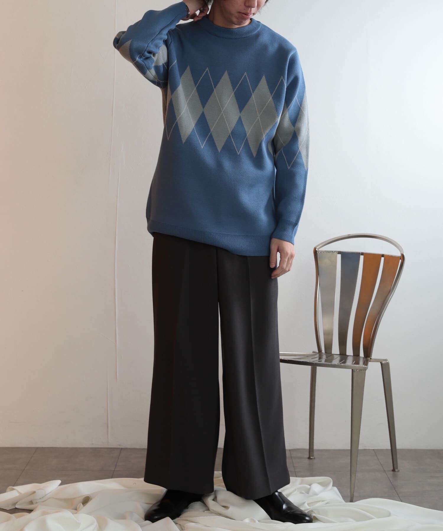 SENSE OF PLACE by URBAN RESEARCH「アーガイルクルーネックセーター」|ニット・セーター|