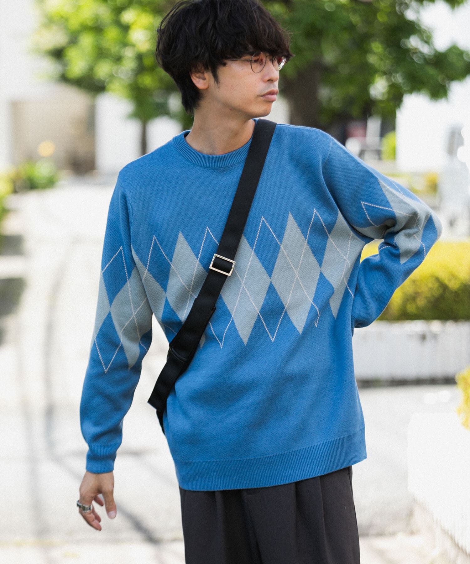 SENSE OF PLACE by URBAN RESEARCH「アーガイルクルーネックセーター」|ニット・セーター|