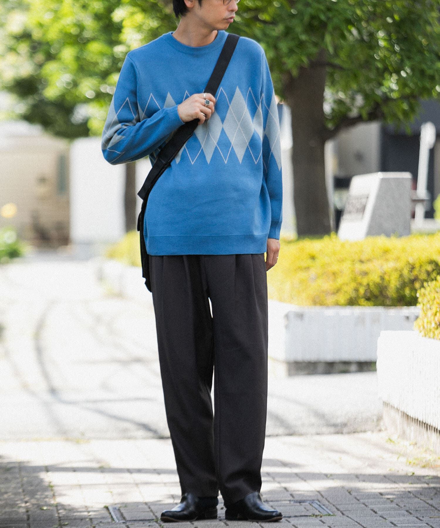 SENSE OF PLACE by URBAN RESEARCH「アーガイルクルーネックセーター」|ニット・セーター|