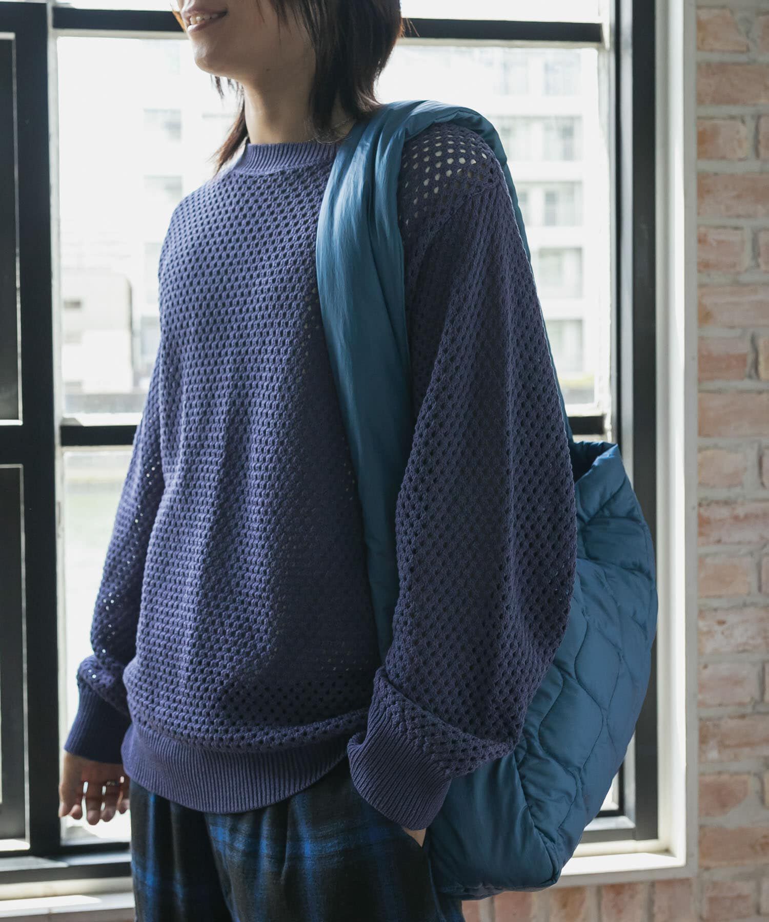 SENSE OF PLACE by URBAN RESEARCH「『洗濯可』シアーメッシュクルーネックニット」|ニット・セーター|