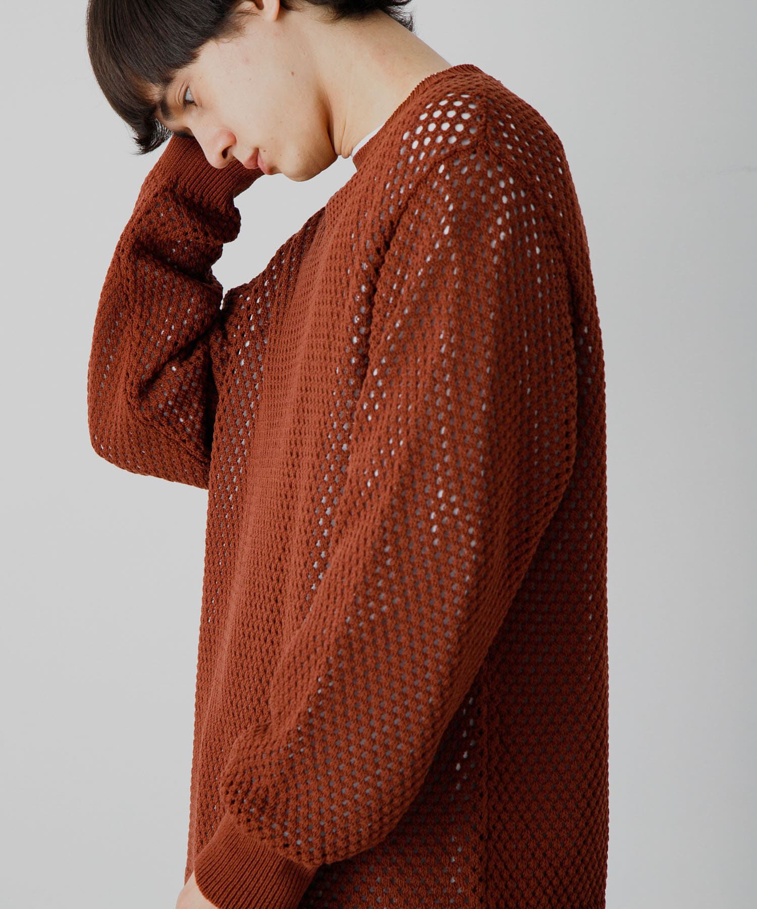 SENSE OF PLACE by URBAN RESEARCH「『洗濯可』シアーメッシュクルーネックニット」|ニット・セーター|