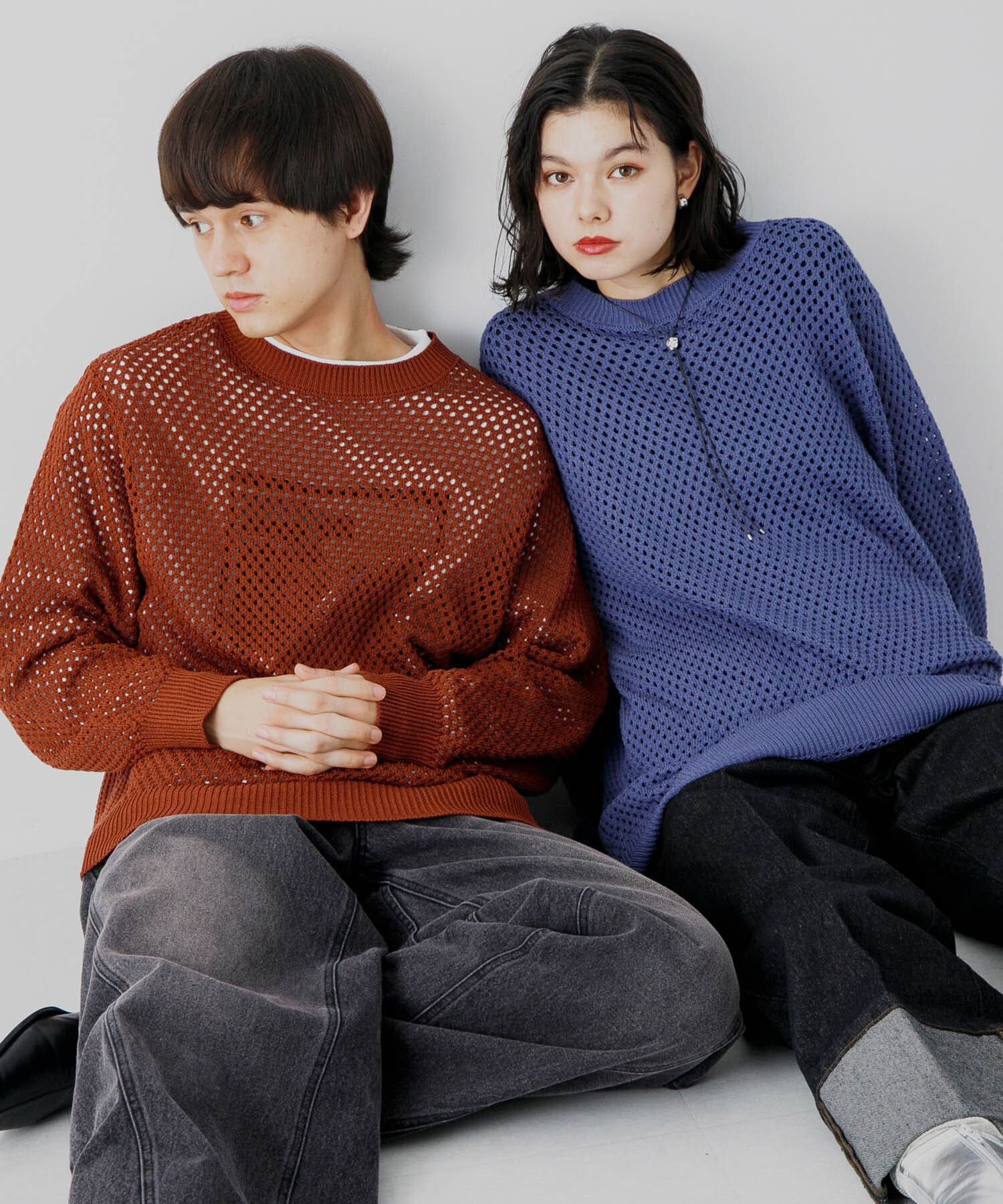 SENSE OF PLACE by URBAN RESEARCH「『洗濯可』シアーメッシュクルーネックニット」|ニット・セーター|