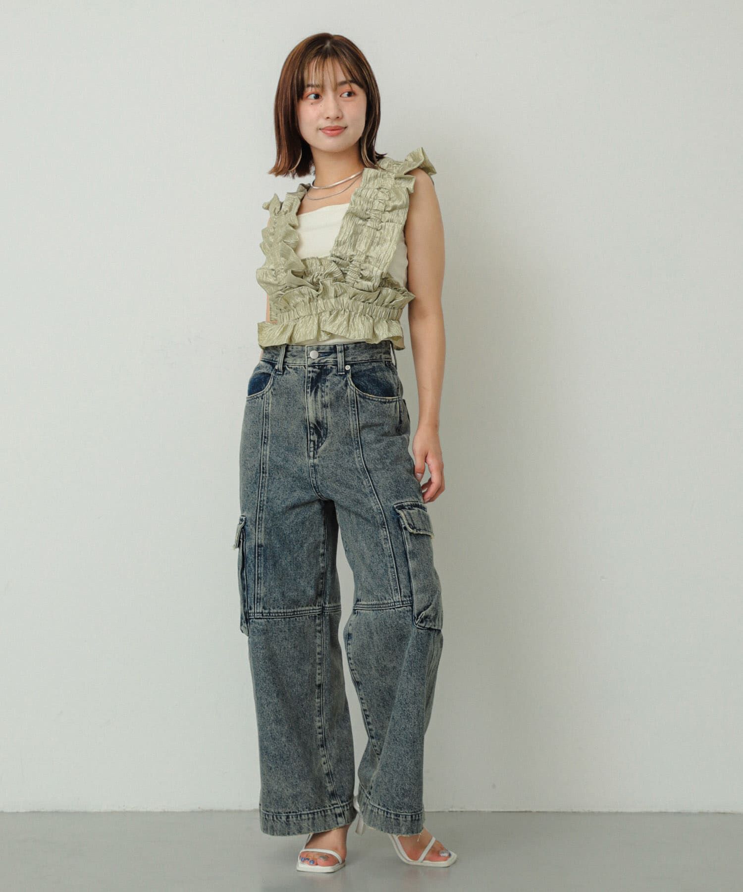 SENSE OF PLACE by URBAN RESEARCH「ヴィンテージデニムワイドパンツ」|デニム|