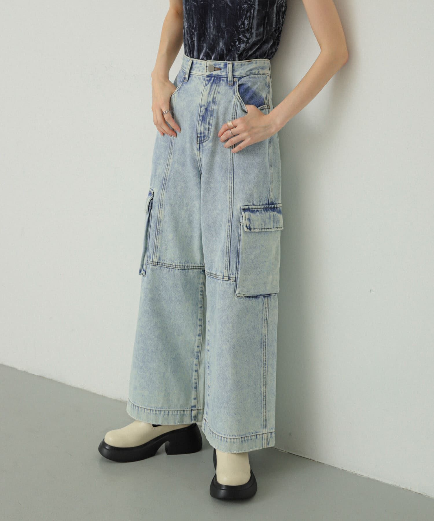 SENSE OF PLACE by URBAN RESEARCH「ヴィンテージデニムワイドパンツ」|デニム|