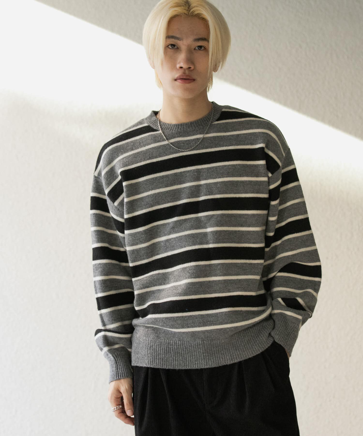 SENSE OF PLACE by URBAN RESEARCH「ウールブレンドボーダークルーネックニット」|ニット・セーター|