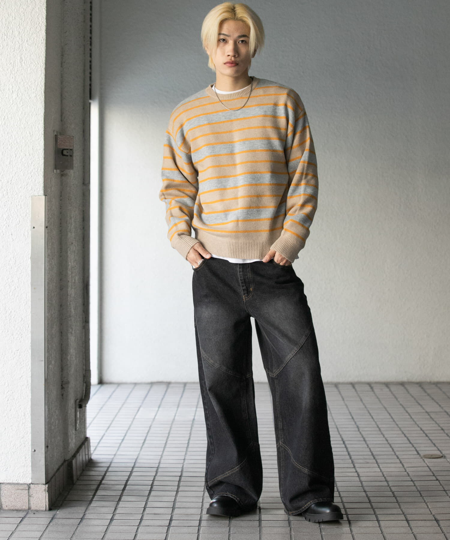 SENSE OF PLACE by URBAN RESEARCH「ウールブレンドボーダークルーネックニット」|ニット・セーター|