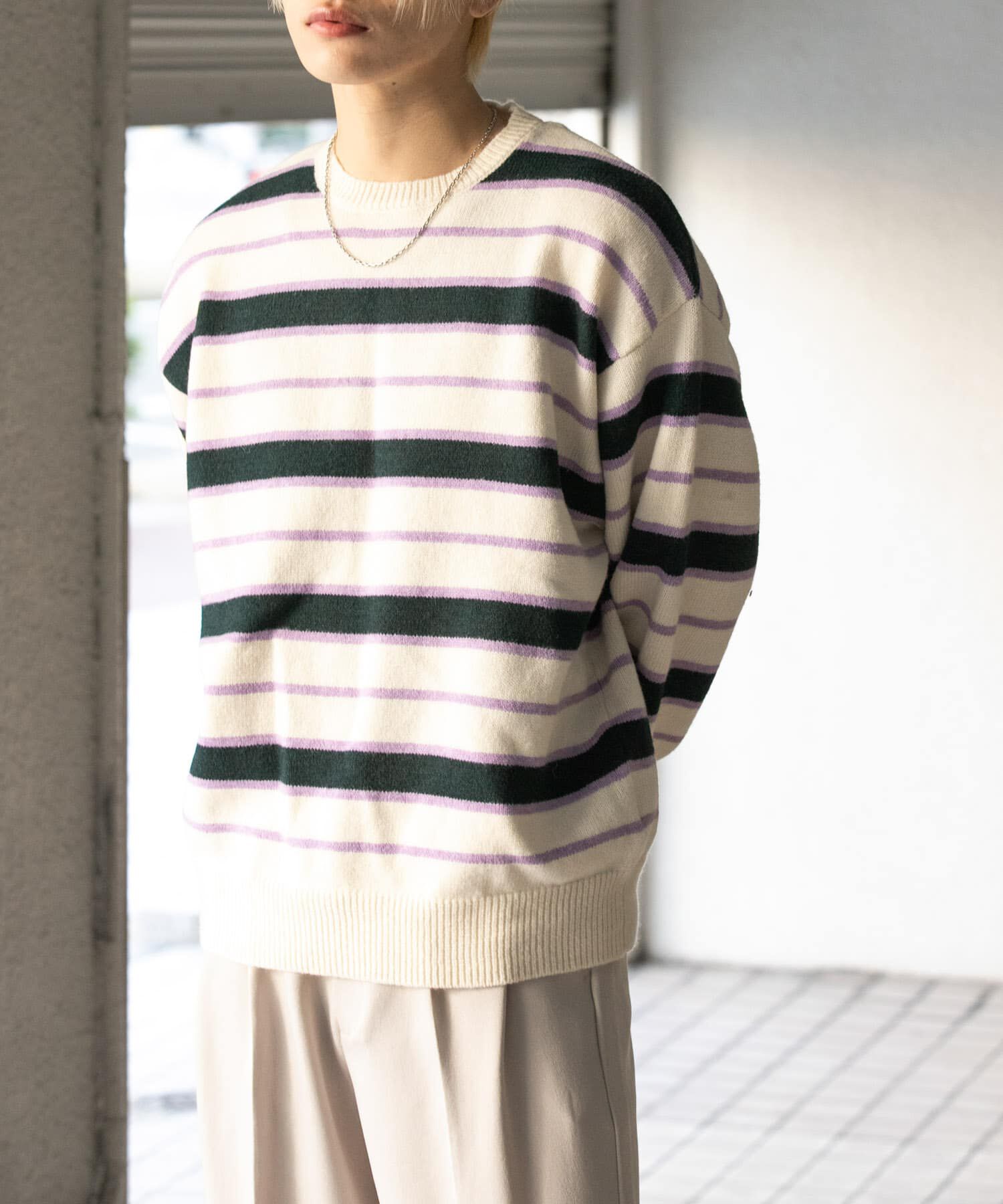 SENSE OF PLACE by URBAN RESEARCH「ウールブレンドボーダークルーネックニット」|ニット・セーター|