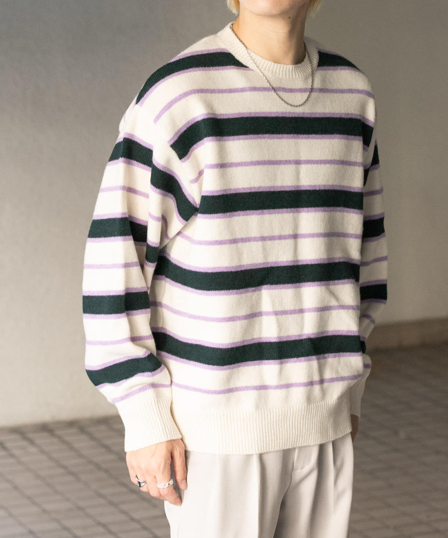 SENSE OF PLACE by URBAN RESEARCH「ウールブレンドボーダークルーネックニット」|ニット・セーター|