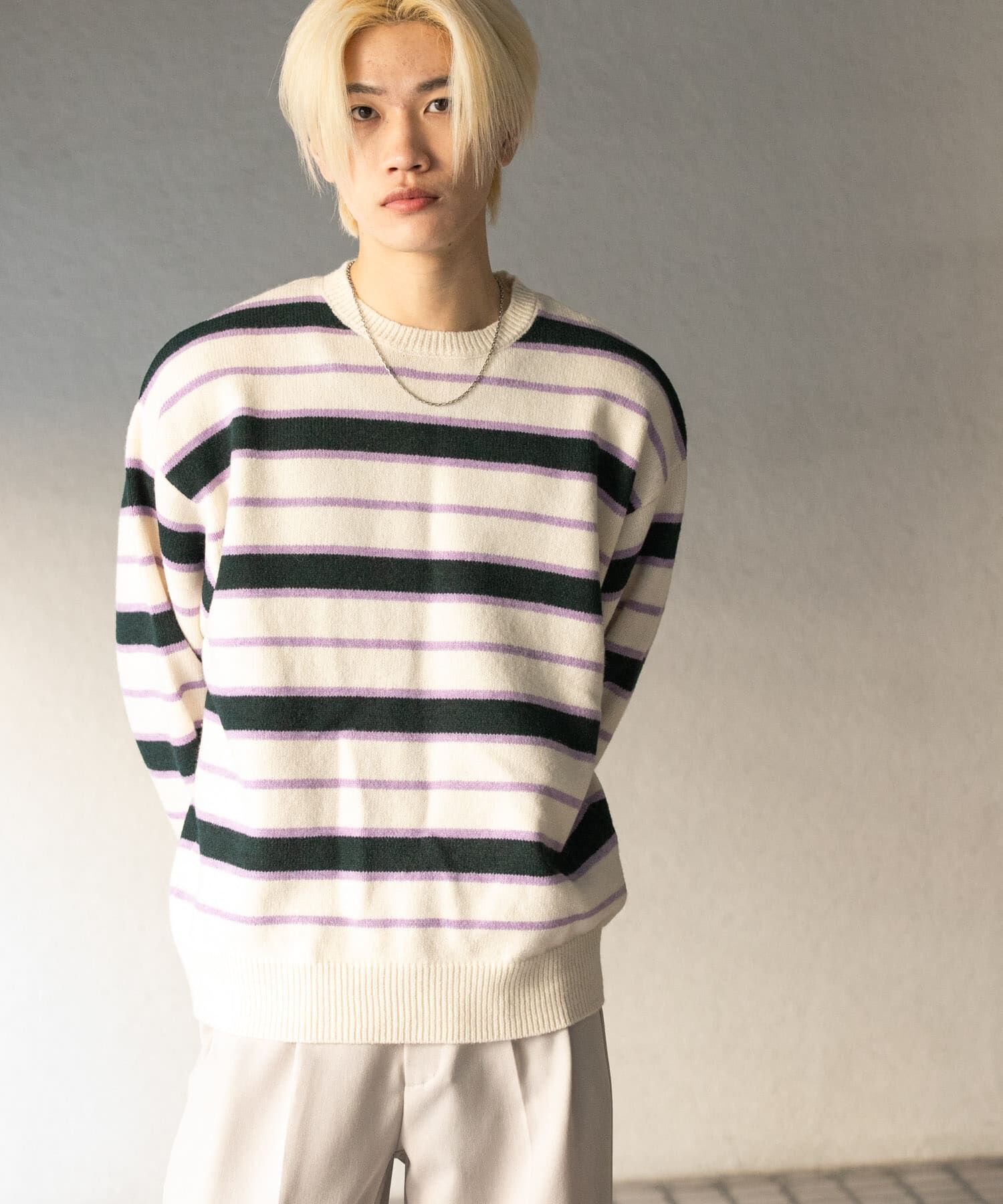SENSE OF PLACE by URBAN RESEARCH「ウールブレンドボーダークルーネックニット」|ニット・セーター|