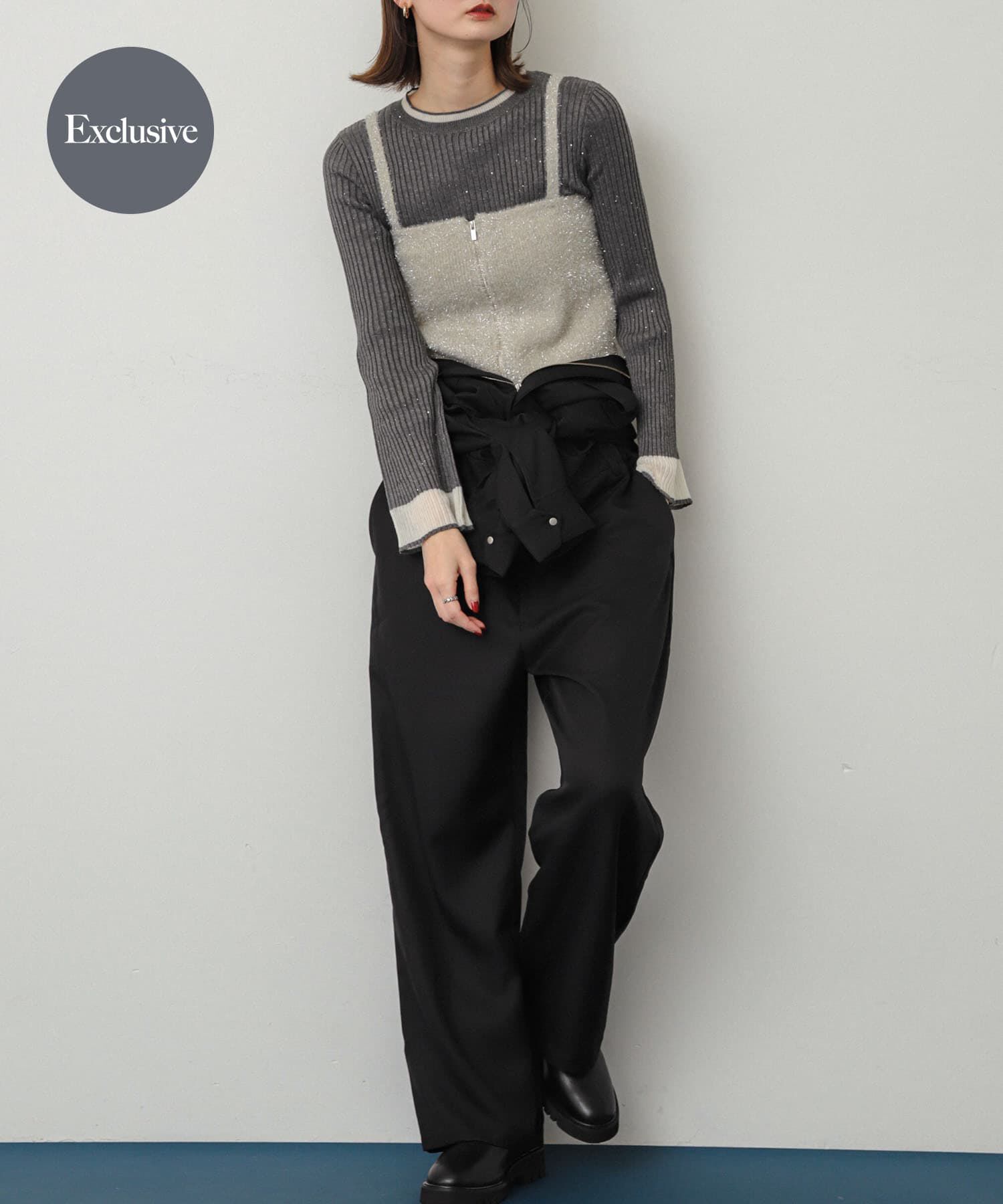 SENSE OF PLACE by URBAN RESEARCH「『別注』さらさ&times;SENSE OF PLACE　ソフトツイルジャンプスーツ」|スカート|ブラック