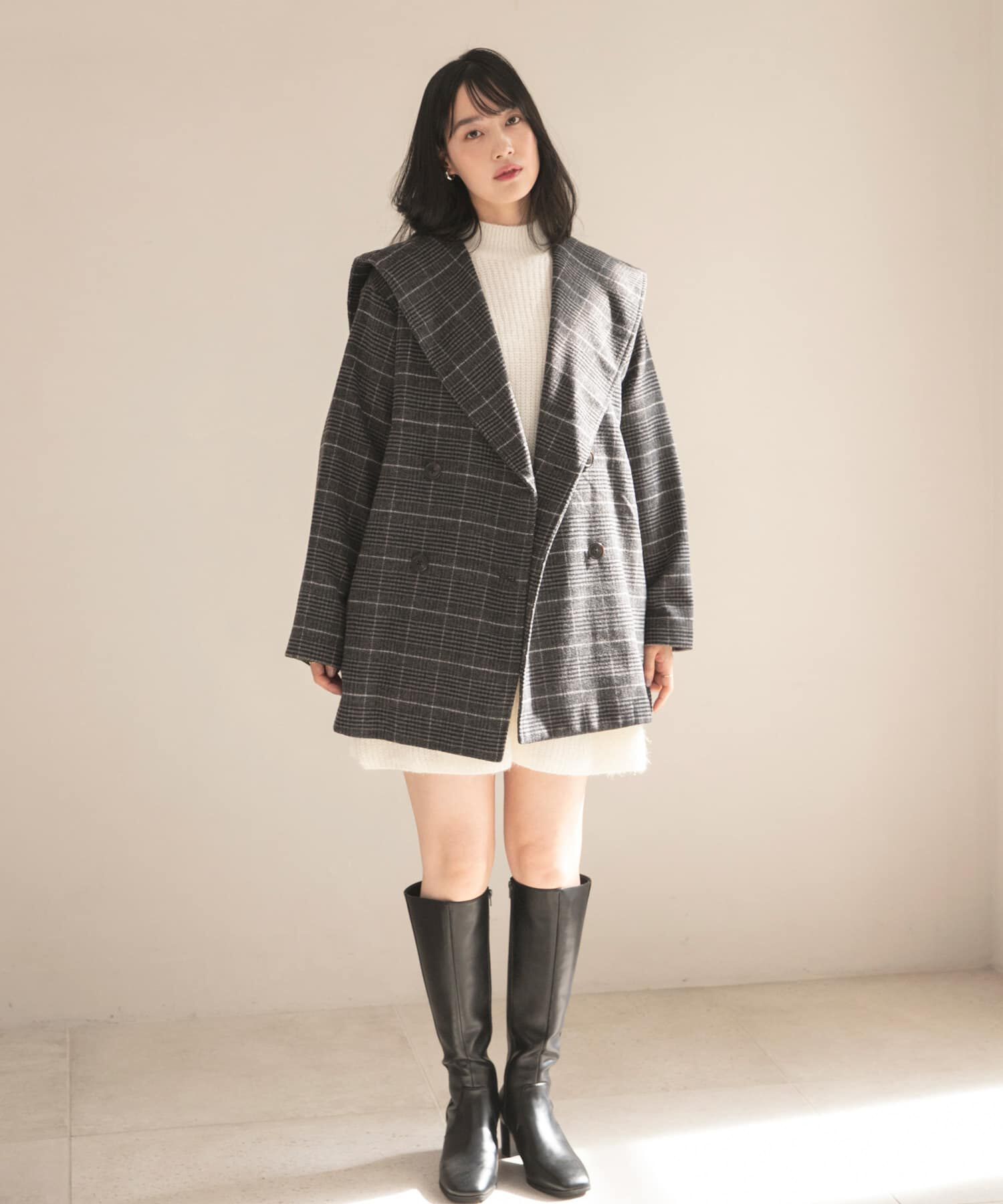 SENSE OF PLACE by URBAN RESEARCH「ビッグカラーミディコート」|ノーカラーコート|