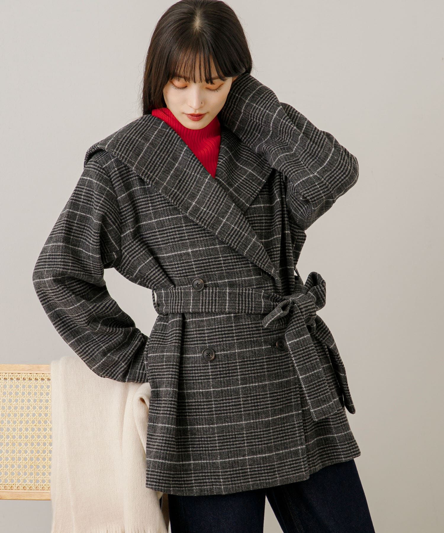 SENSE OF PLACE by URBAN RESEARCH「ビッグカラーミディコート」|ノーカラーコート|