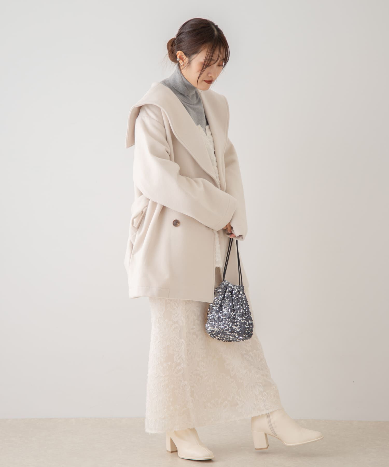 SENSE OF PLACE by URBAN RESEARCH「ビッグカラーミディコート」|ノーカラーコート|