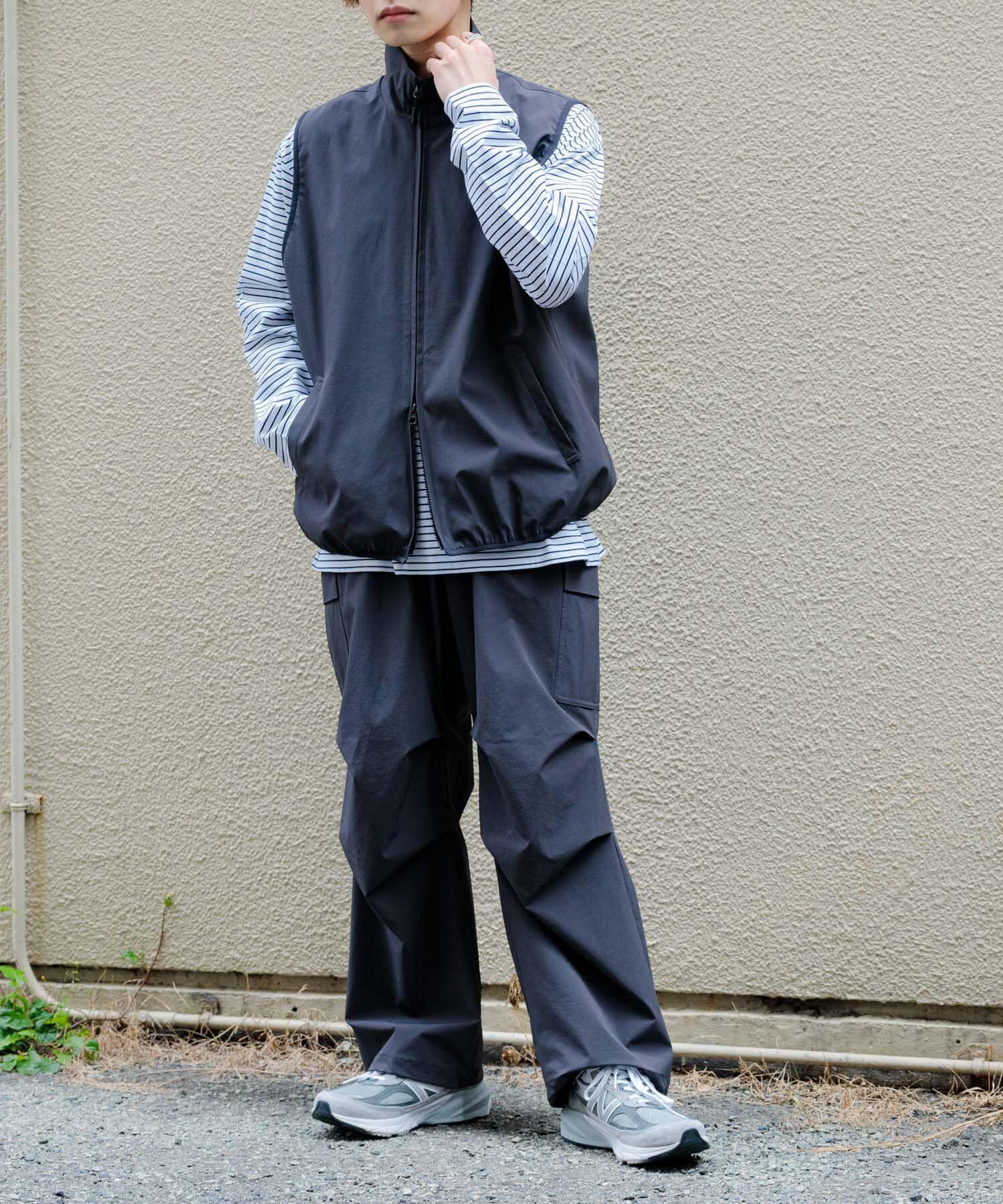 SENSE OF PLACE by URBAN RESEARCH「Uiscel　リップストップスタンドカラーベスト」|ノーカラーコート|