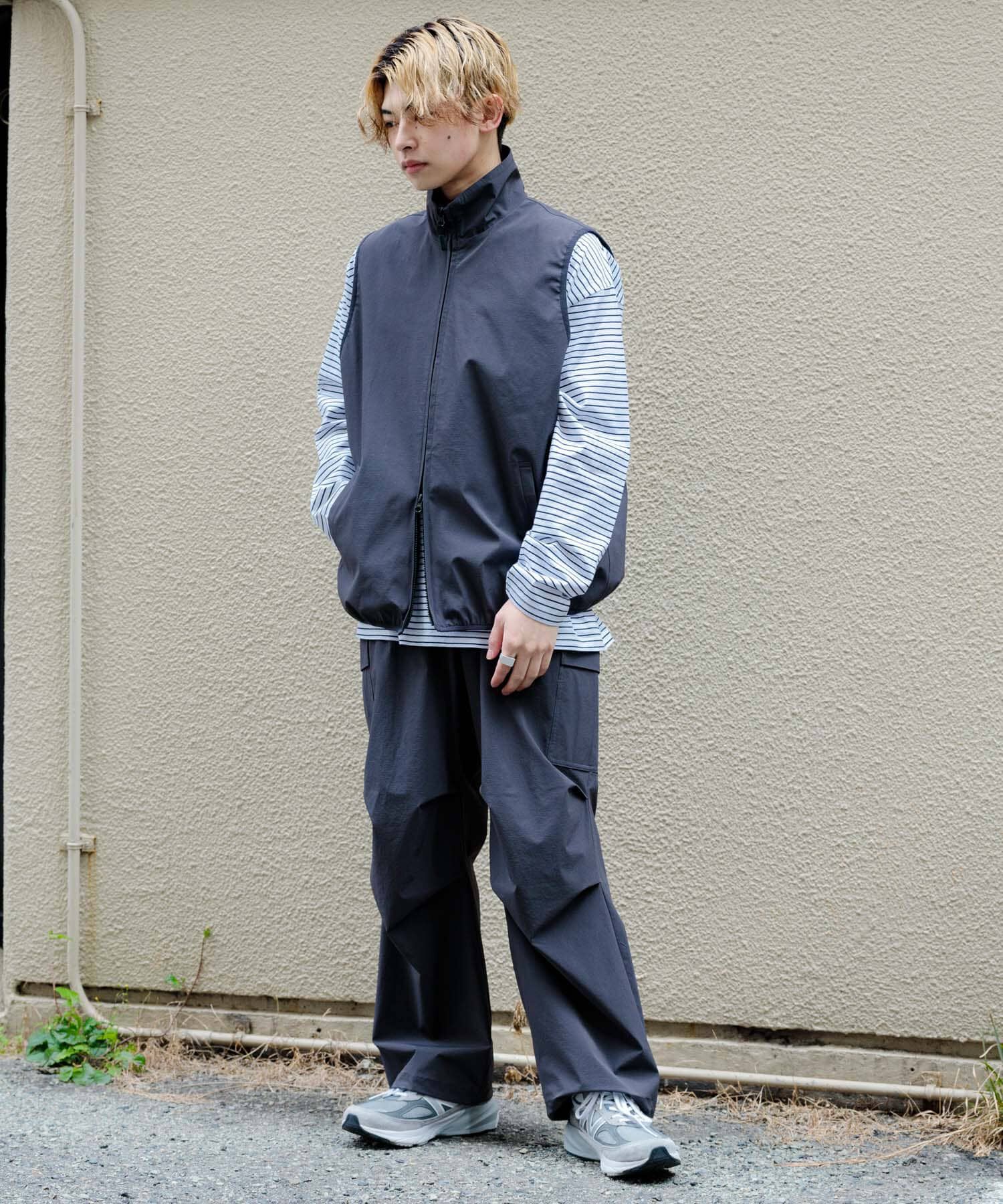 SENSE OF PLACE by URBAN RESEARCH「Uiscel　リップストップスタンドカラーベスト」|ノーカラーコート|