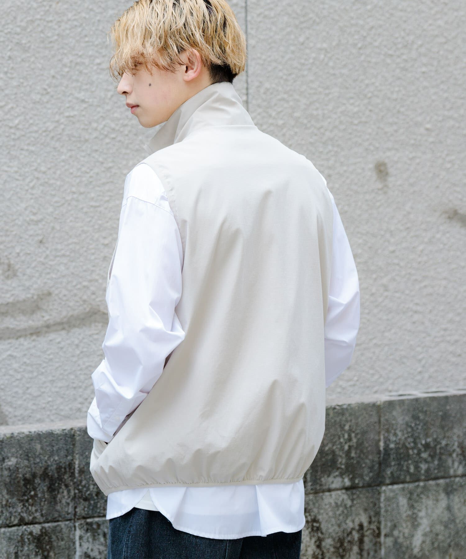 SENSE OF PLACE by URBAN RESEARCH「Uiscel　リップストップスタンドカラーベスト」|ノーカラーコート|