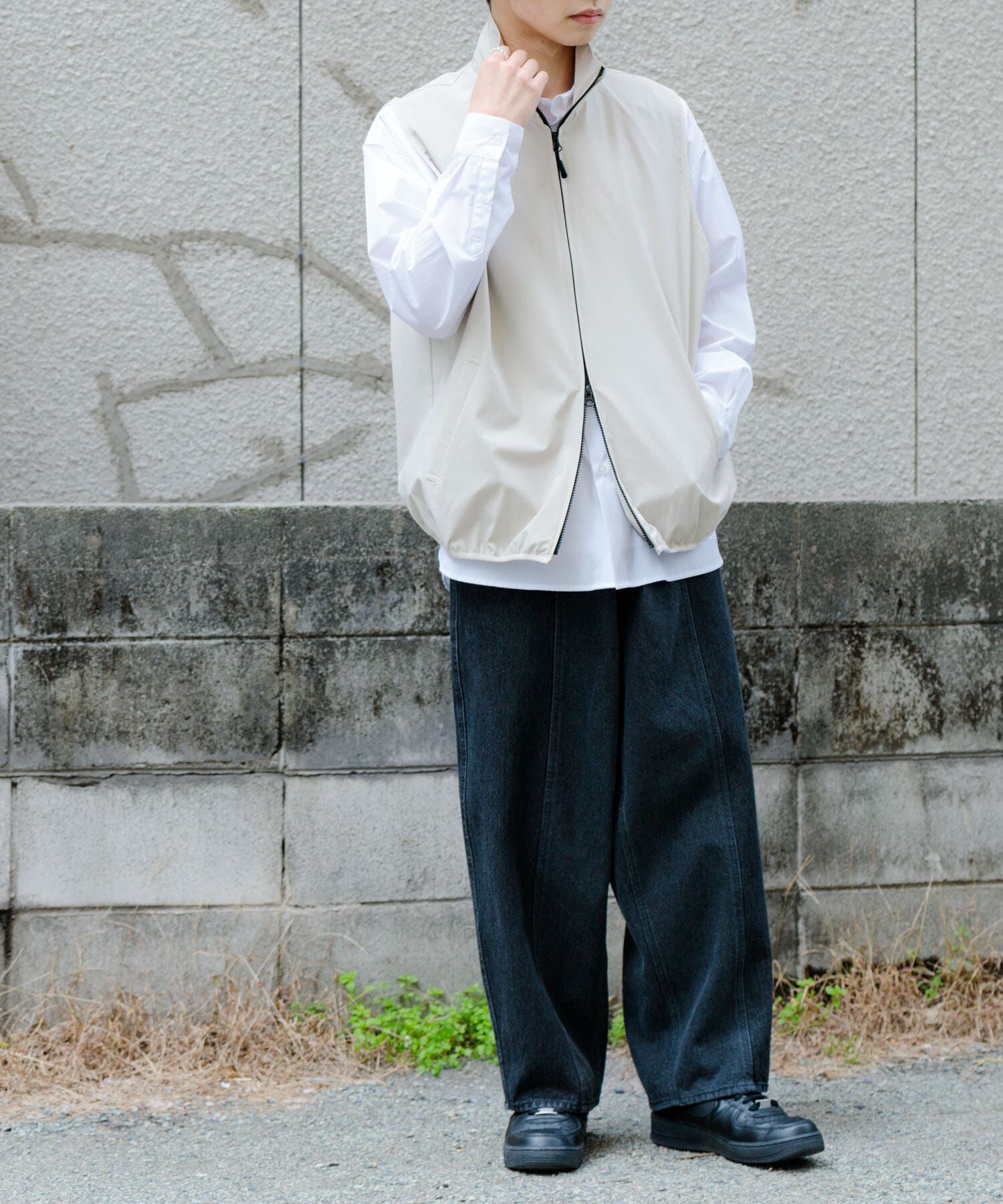 SENSE OF PLACE by URBAN RESEARCH「Uiscel　リップストップスタンドカラーベスト」|ノーカラーコート|