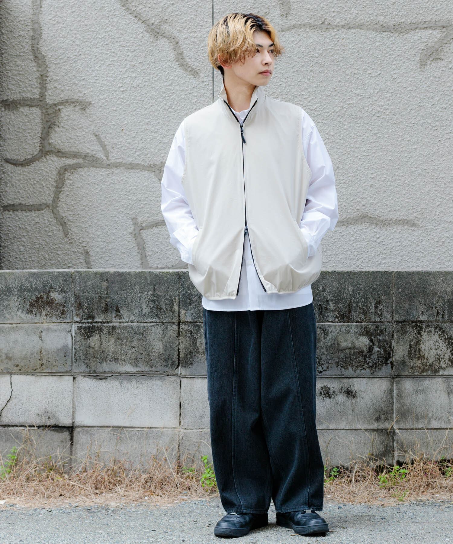 SENSE OF PLACE by URBAN RESEARCH「Uiscel　リップストップスタンドカラーベスト」|ノーカラーコート|