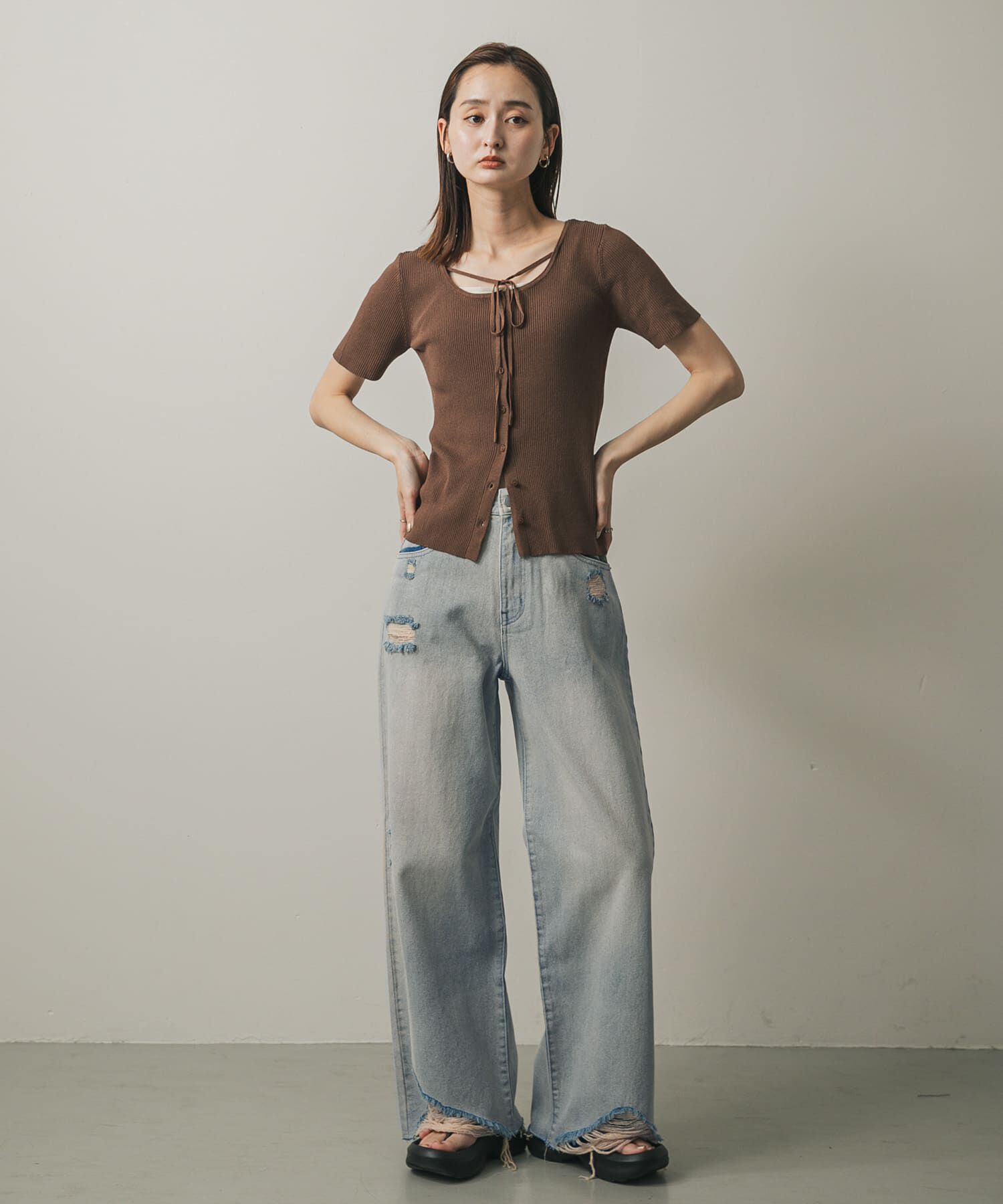 SENSE OF PLACE by URBAN RESEARCH「ダメージストレートデニム」|デニム|