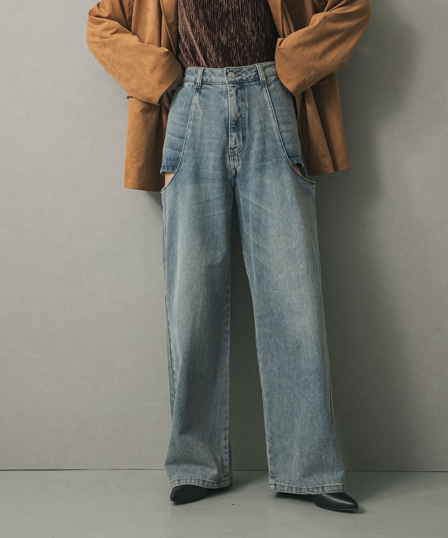 SENSE OF PLACE by URBAN RESEARCH「『WEB/一部店舗限定サイズ』サイドカットアウトデニム」|デニム|