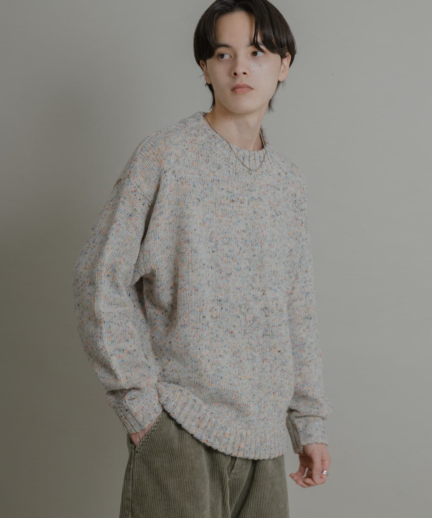 SENSE OF PLACE by URBAN RESEARCH「『洗濯可』カラーネップニットプルオーバー」|ニット・セーター|アイボリー