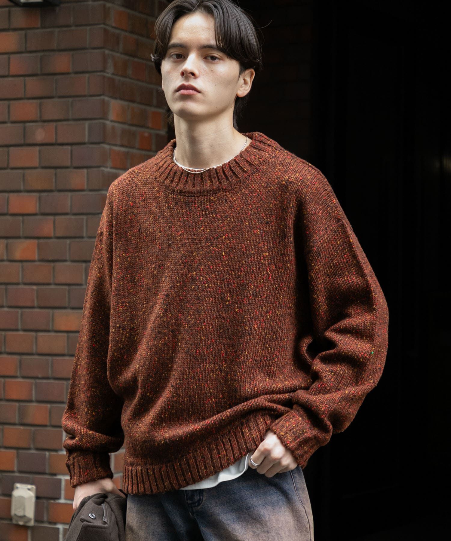 SENSE OF PLACE by URBAN RESEARCH「『洗濯可』カラーネップニットプルオーバー」|ニット・セーター|