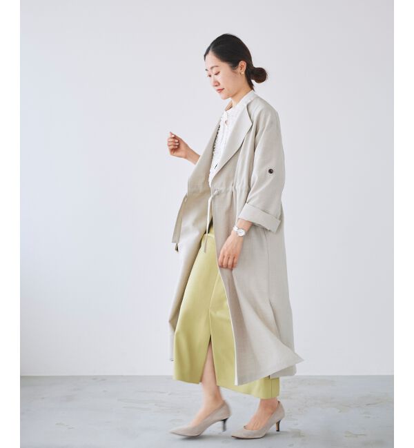  「オックスフォードドロストノーカラーコート」|ノーカラーコート|