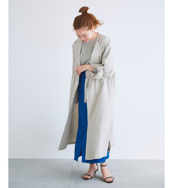  「オックスフォードドロストノーカラーコート」|ノーカラーコート|