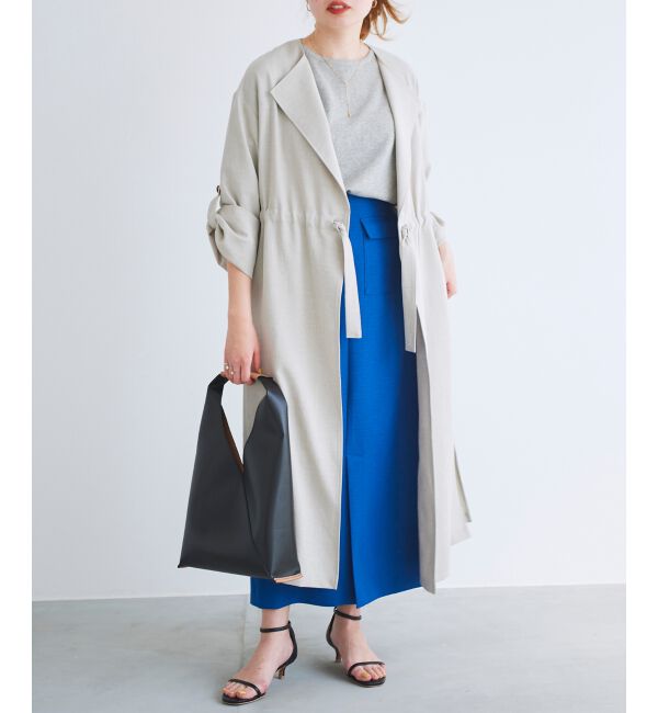  「オックスフォードドロストノーカラーコート」|ノーカラーコート|