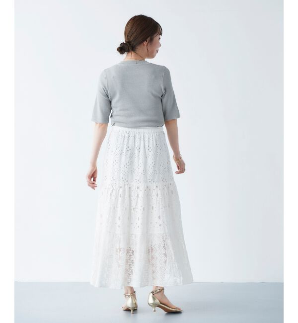 le.coeur blanc「《手洗い可能》Fanaka ミックスレーススカート」|スカート|