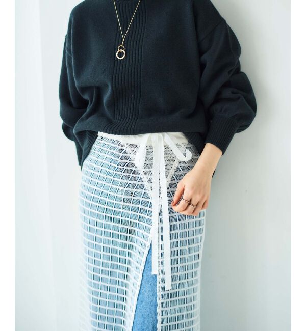 le.coeur blanc「格子柄レースラップレイヤードスカート」|スカート|