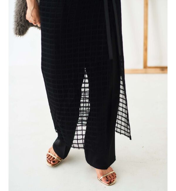 le.coeur blanc「格子柄レースラップレイヤードスカート」|スカート|