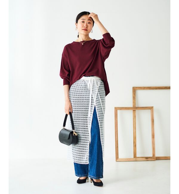 le.coeur blanc「格子柄レースラップレイヤードスカート」|スカート|