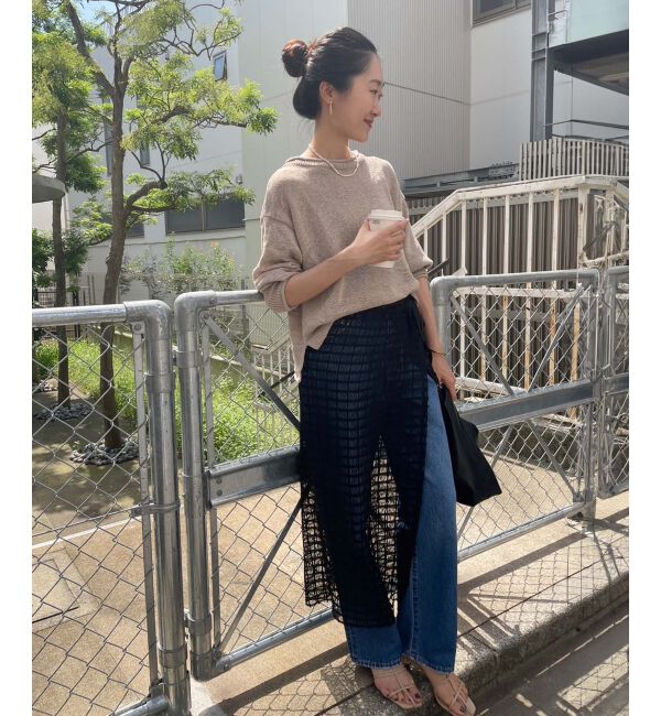 le.coeur blanc「格子柄レースラップレイヤードスカート」|スカート|