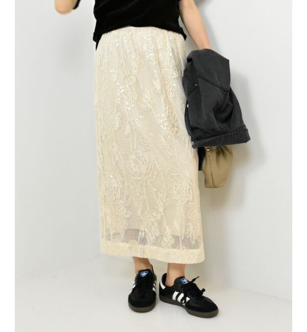  「TORRAZZO DONNAスパンコールスカート」|スカート|アイボリー