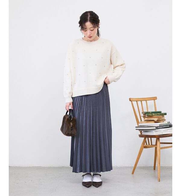  「《手洗い可能》マロンサテン変形プリーツスカート」|スカート|