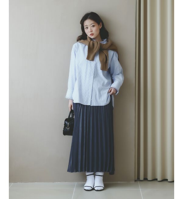  「《手洗い可能》マロンサテン変形プリーツスカート」|スカート|