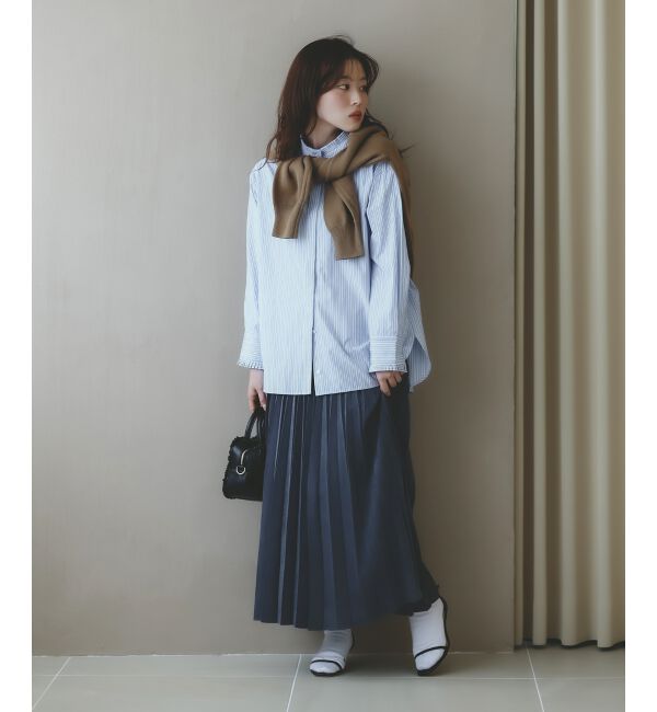  「《手洗い可能》マロンサテン変形プリーツスカート」|スカート|